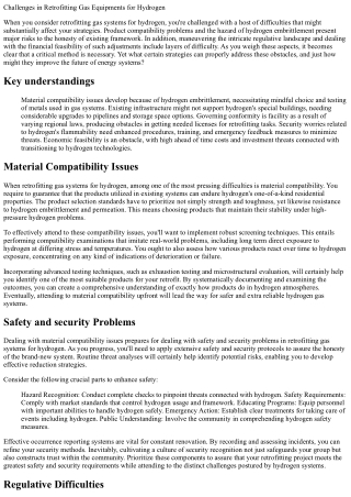 Obstacles in Retrofitting Gas Systems for Hydrogen