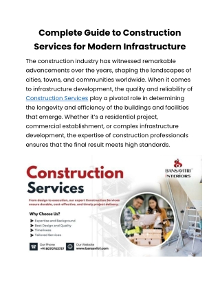 End-to-End Construction Services by Professionals