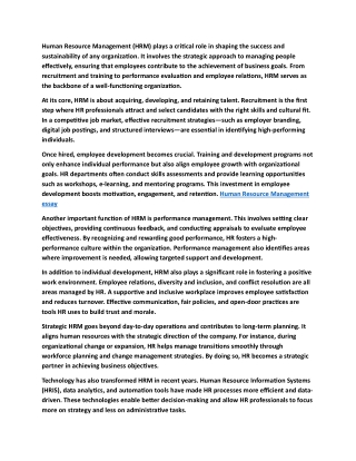 Human Resource Management essay writing Service UK