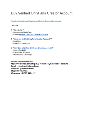 Buy Verified OnlyFans Creator Account