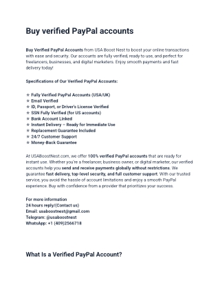 Buy Verified PayPal Accounts: A Comprehensive Guide