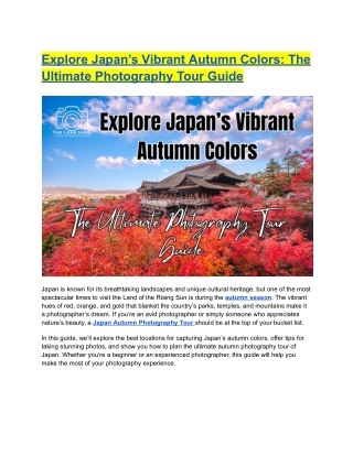 Japan’s Vibrant Autumn Colors