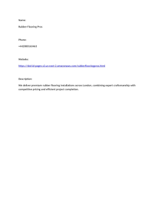 Rubber Flooring Pros