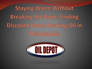 Discount home heating oil Philadelphia