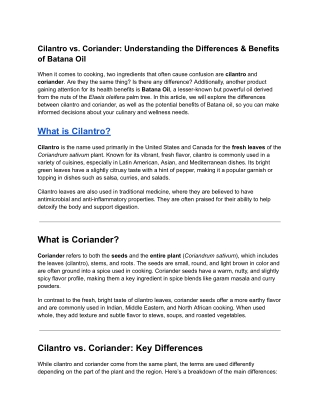 Cilantro vs