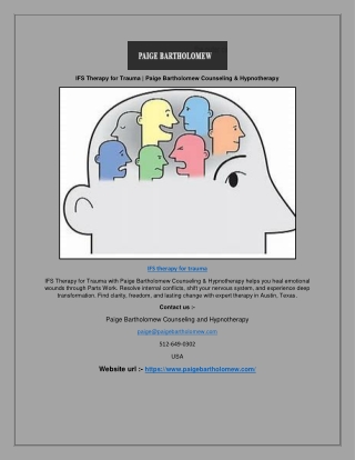 IFS Therapy for Trauma | Paige Bartholomew Counseling & Hypnotherapy