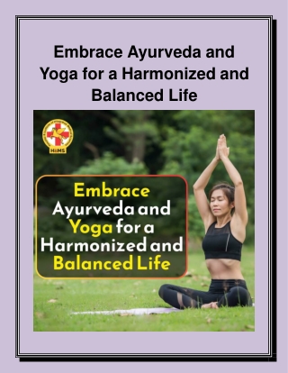 Heal Naturally: Ayurveda and Yoga for a Balanced Life in Bengaluru