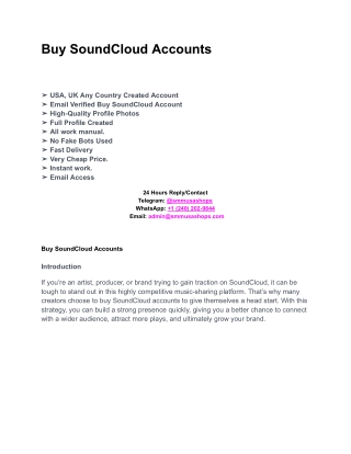 Buy SoundCloud Accounts