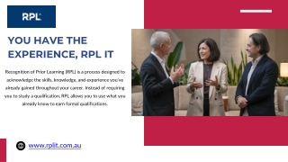 You Have the Experience, Rpl It