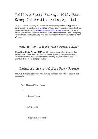 jollibee party package 2025