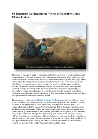 Sit Happens Navigating the World of Packable Camp Chairs Online