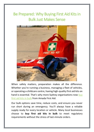 Be Prepared Why Buying First Aid Kits in Bulk Just Makes Sense