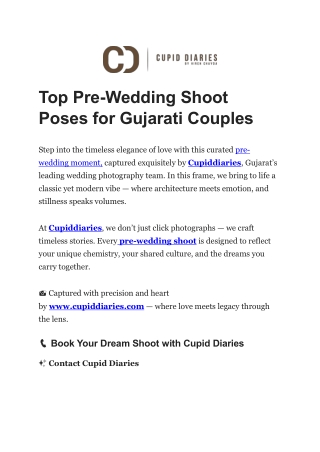 Top Pre-Wedding Shoot Poses for Gujarati Couples