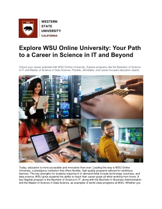 Explore WSU Online University: Your Path to a Career in Science in IT and Beyond