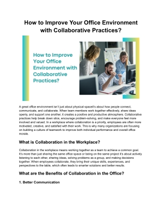 How to Improve Your Office Environment with Collaborative Practices_