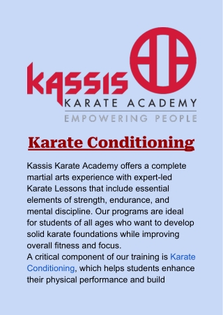 Karate Conditioning: Boost Endurance and Flexibility at Kassis Karate Academy