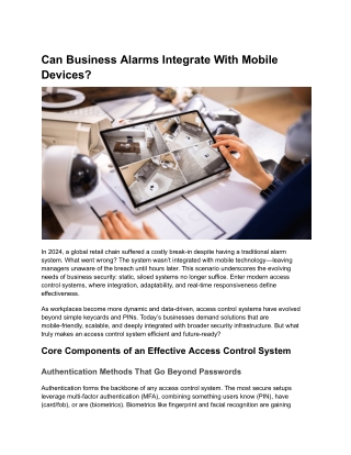 Can Business Alarms Integrate With Mobile Devices