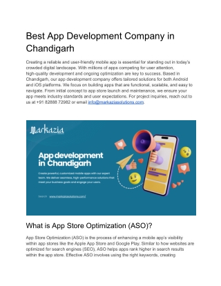 App Development Company in Chandigarh