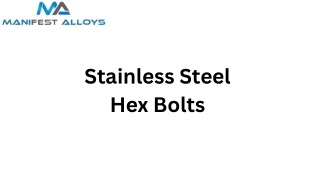 Stainless Steel Hex Bolts Manufacturers