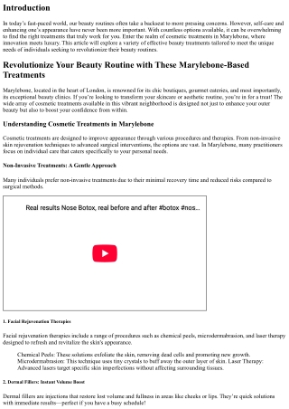 Revolutionize Your Beauty Routine with These Marylebone-Based Treatments