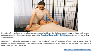 Expert Deep Tissue Relaxing Massage Gift Certificate at Bronxville Wellness.PPTX