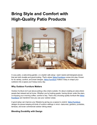 Bring Softness Into Every Room with Vetra furniture