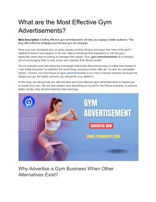 What are the Most Effective Gym Advertisements