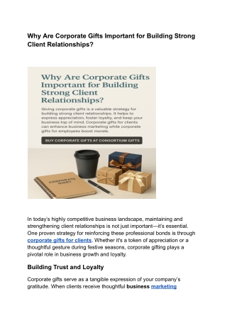Why Are Corporate Gifts Important for Building Strong Client Relationships
