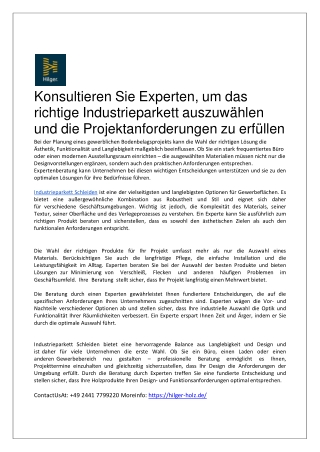 Expertenrat für das passende Industrieparkett wählen