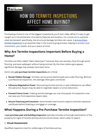 Home Buying Tips: Termite & Building Inspections Explained