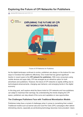 Exploring the Future of CPI Networks for Publishers