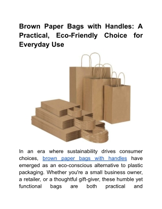 Brown Paper Bags with Handles_ A Practical, Eco-Friendly Choice for Everyday Use