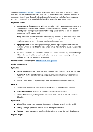 Omega 3 supplements Market