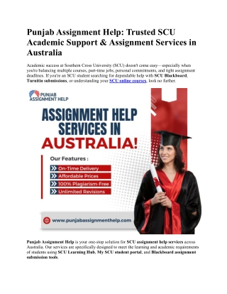 Trusted SCU Academic Support & Assignment Services in Australia