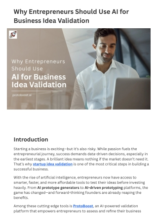 Why Entrepreneurs Should Use AI for Business Idea Validation