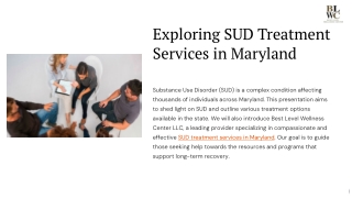 Exploring sud treatment services options in Maryland