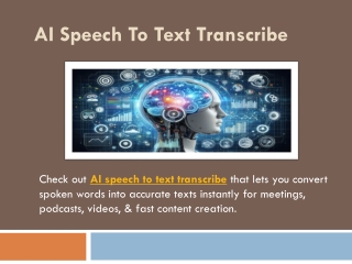 AI Speech To Text Transcribe