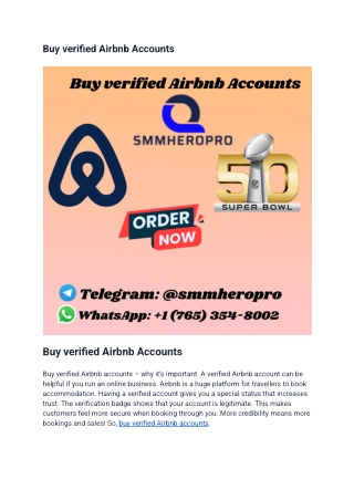 Buy verBuy verified Airbnb Accountsified Airbnb Accounts