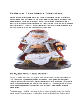 The History and Folklore Behind the Christmas Gnome