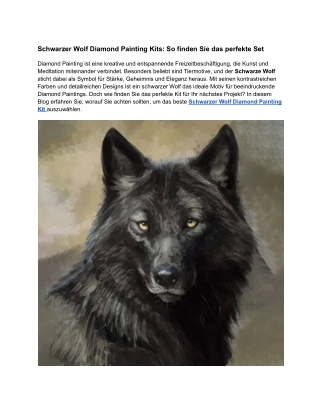 Schwarzer Wolf Diamond Painting Kits_ So finden Sie das perfekte Set