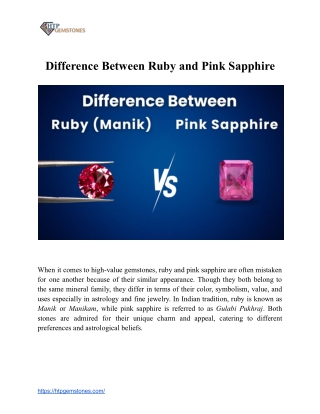 Difference Between Ruby and Pink Sapphire