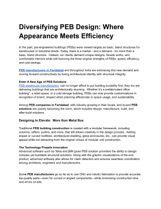 Diversifying PEB Design_ Where Appearance Meets Efficiency