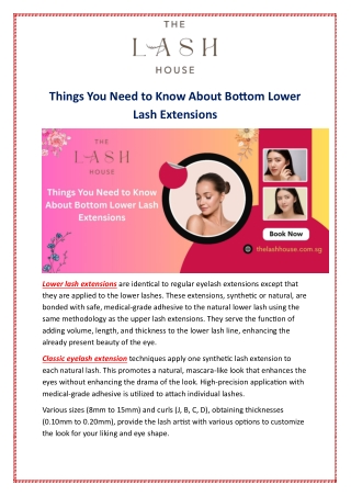 Things You Need to Know About Bottom Lower Lash Extensions