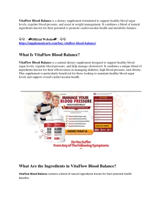 VitaFlow Blood Balance