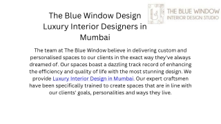 The Blue Window Design
