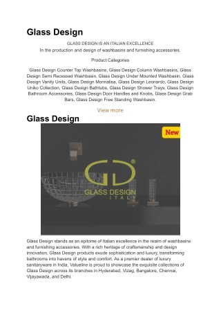 Glass Design washbasin showroom in Vijayawada | Valueline