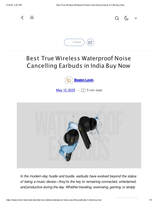 Best True Wireless Waterproof Noise Cancelling Earbuds in India Buy Now