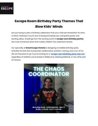 Escape Room Birthday Party Themes That Blow Kids’ Minds