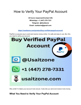 How to Verify Your PayPal Account