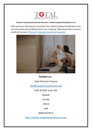 Premium Financing Commercial Insurance